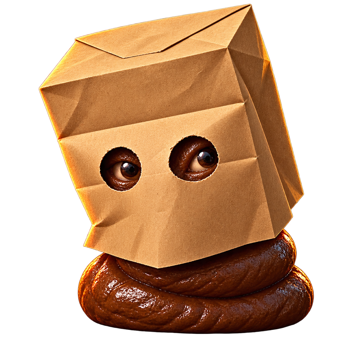 ANONYMOUS POOP paper bag mascot